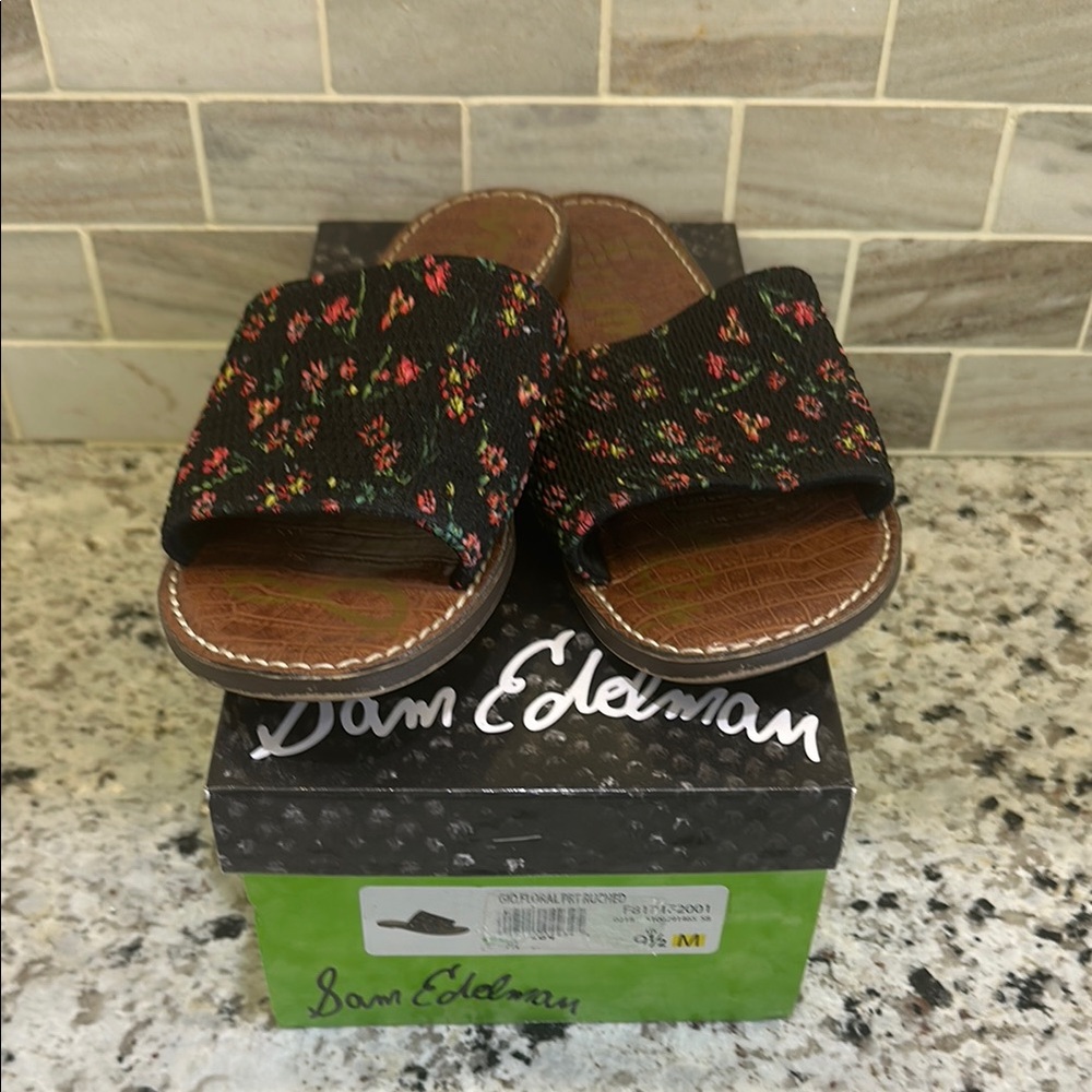Sam Edelman Blue Floral Sandals
